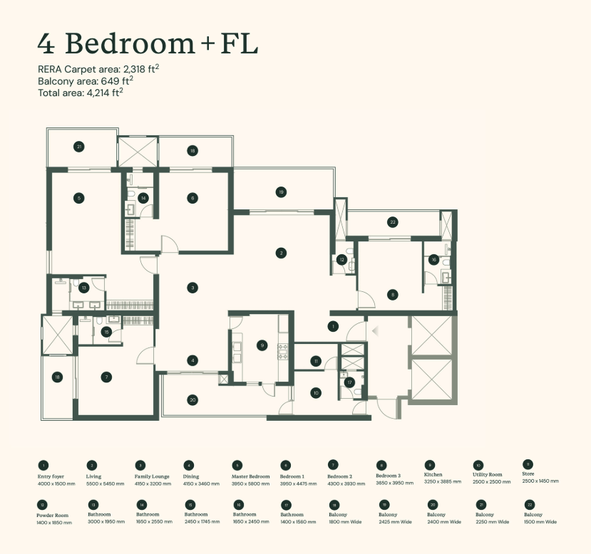 4214 sq. ft. 4 Bedroom + FL